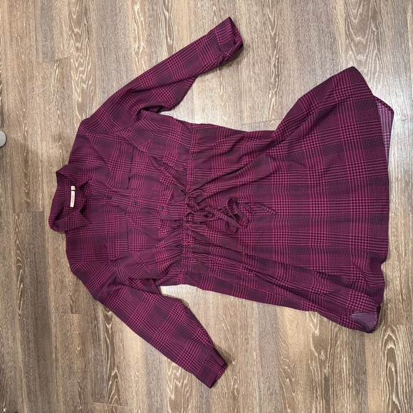 EVRI Vibrant Pink and Black Houndstooth dress - Picture 2 of 6